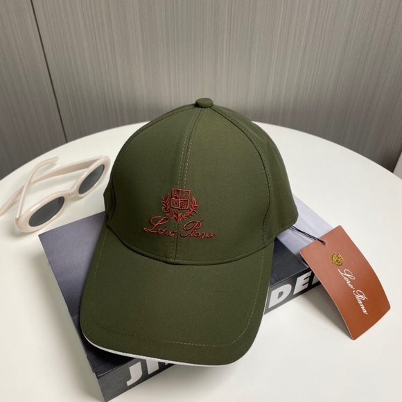 👒🎩Loro Piana Green With Brown Logo Embroidered Baseball Cap - Picture 8 of 9